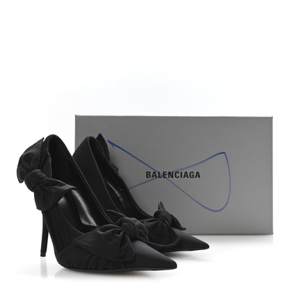Balenciaga Stretch Cupro Nylon Jersey Knife Knot 110mm Pumps 36 Black 9 of 9