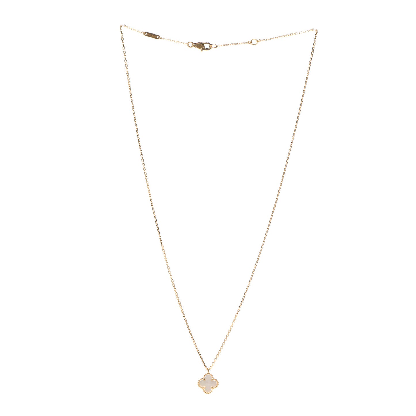 18K Yellow Gold Mother of Pearl Sweet Alhambra Pendant Necklace