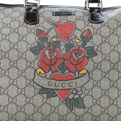 Gucci GG Plus Monogram Tattoo Heart Medium Joy Boston Dark Brown 12 of 13