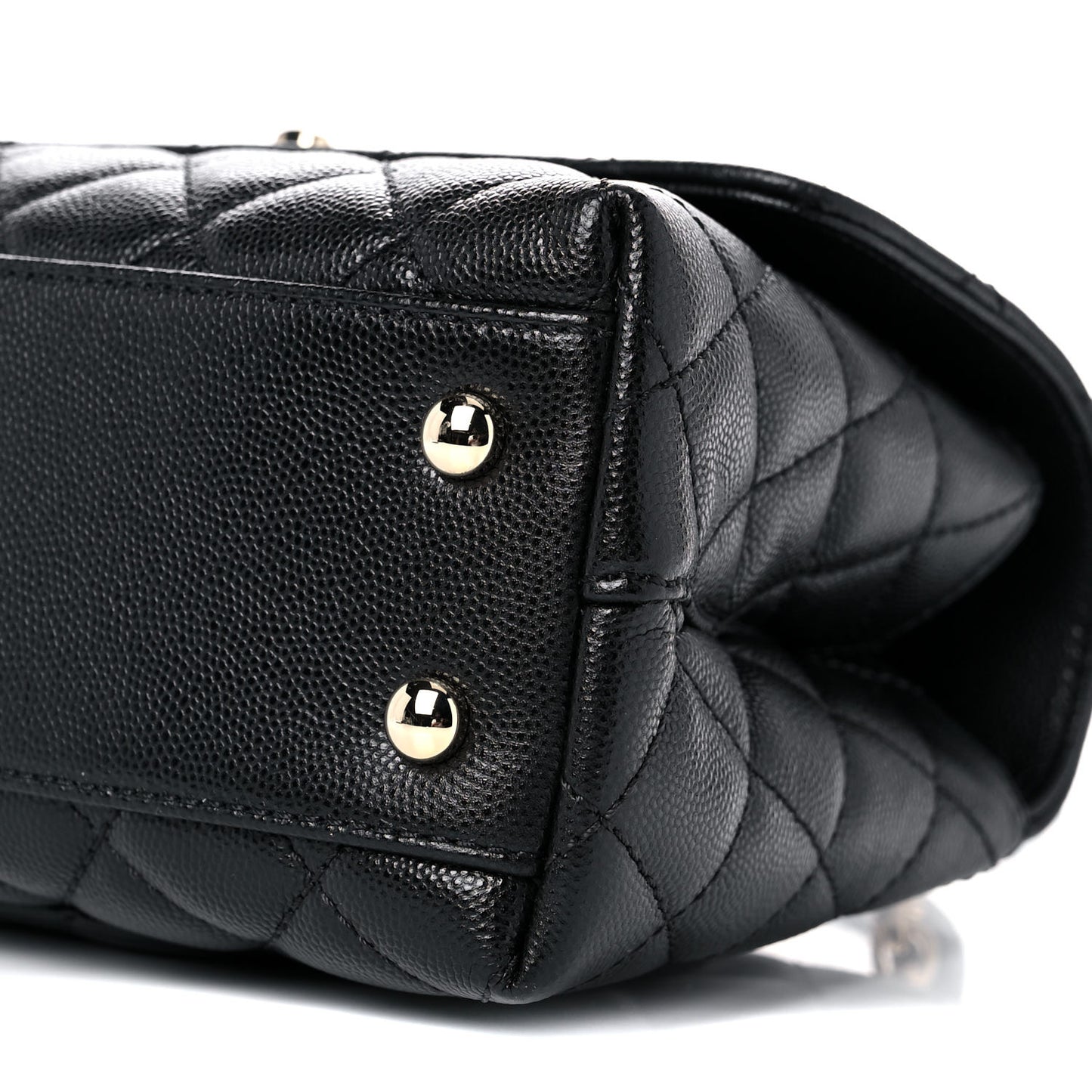 Caviar Quilted Mini Coco Handle Flap Black