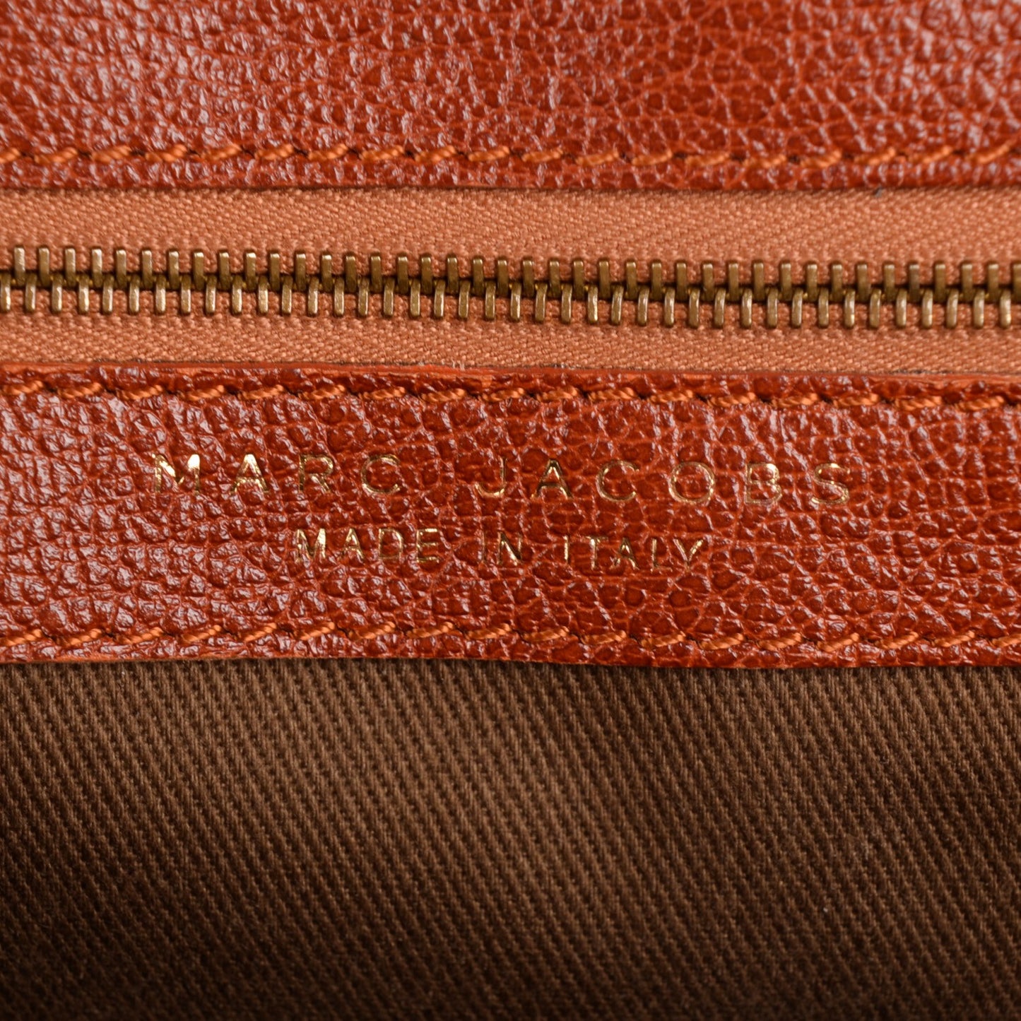 Lacquered Goatskin Quilted Stam Saddle Brown