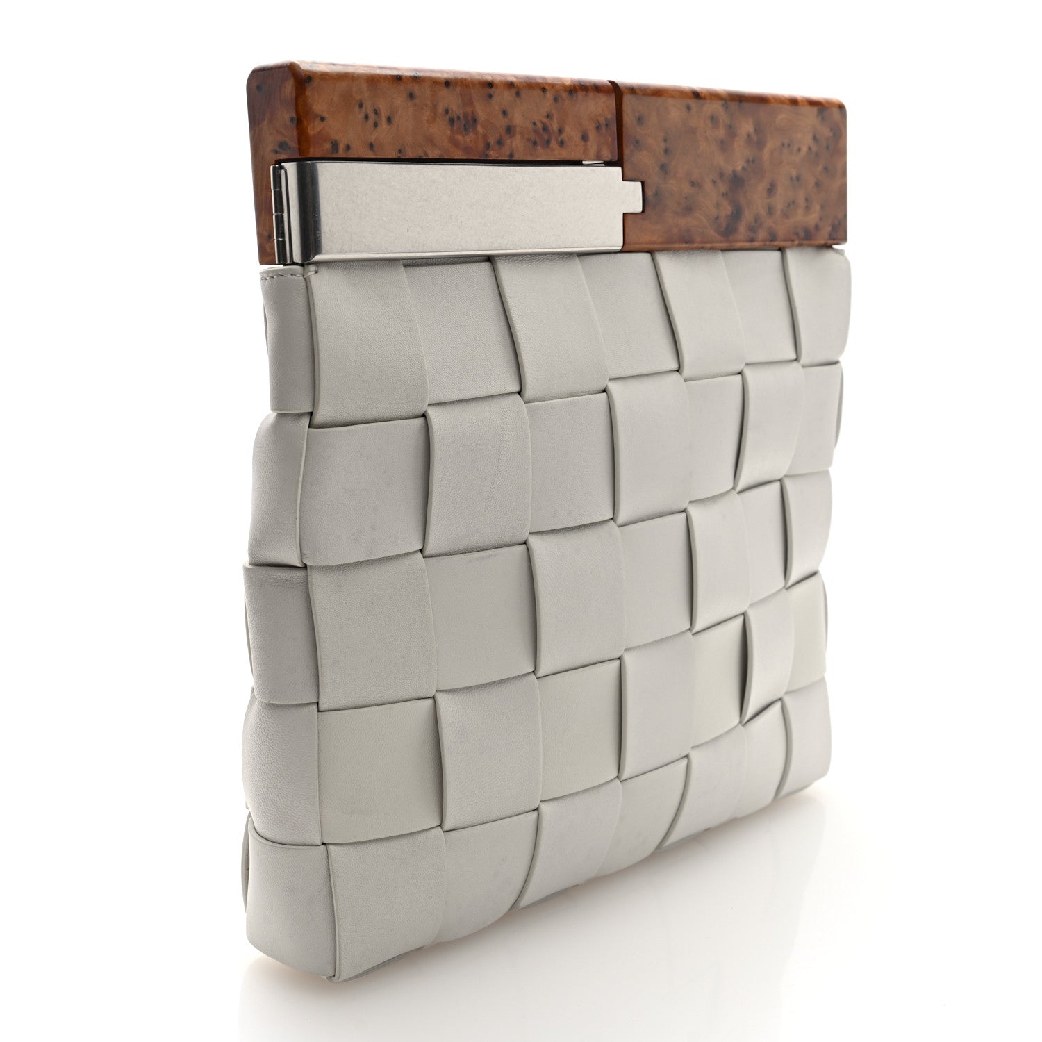 Bottega Veneta Nappa Intrecciato The Snap Clutch White 3 of 7