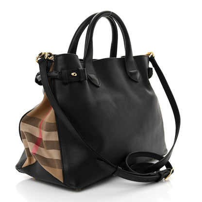 Burberry Smooth Calfskin Medium Sartorial Banner Tote Black 3 of 13