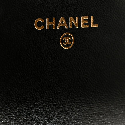 Chanel Lambskin Quilted Top Handle Flap Coin Purse With Chain Black 6 of 11