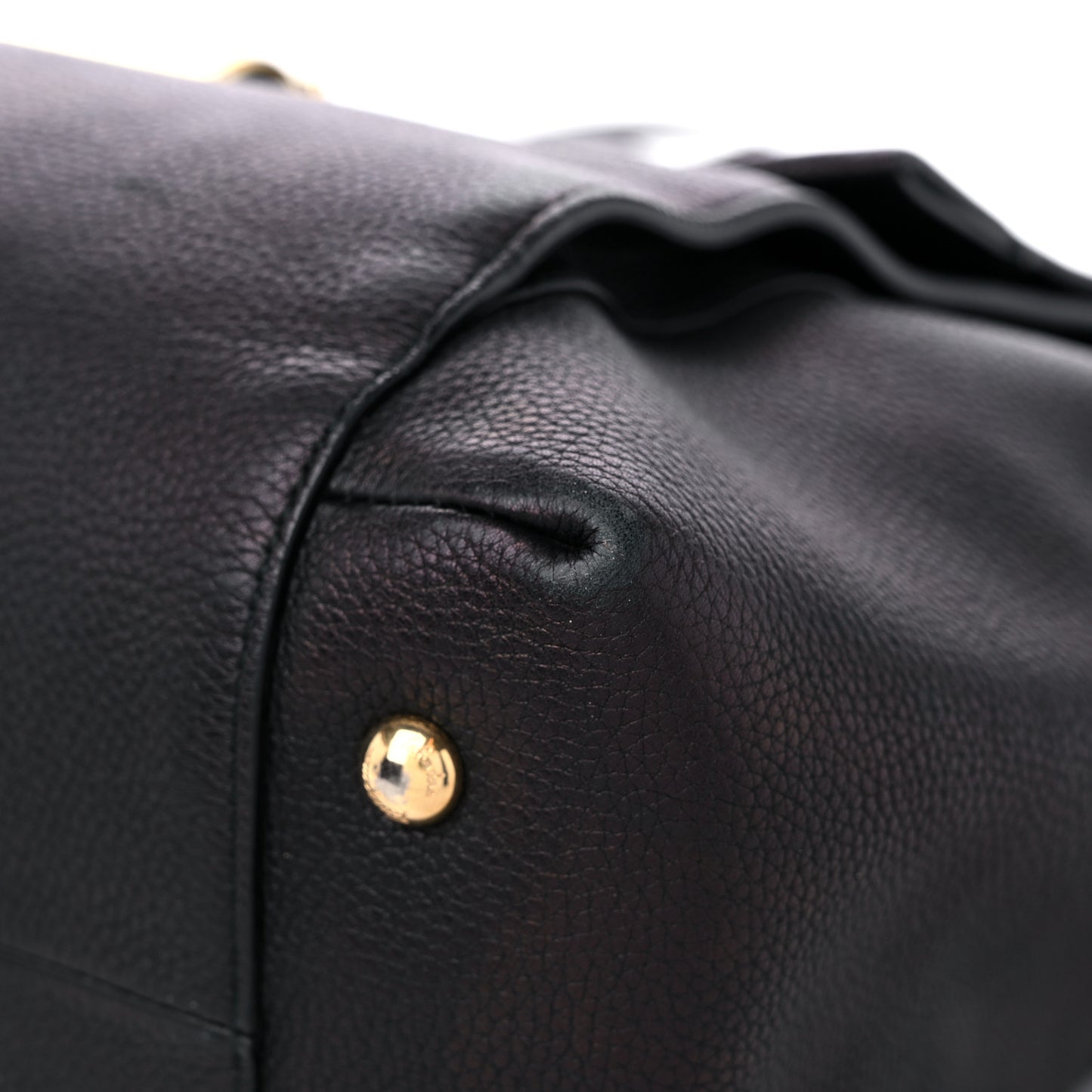 Grained Calfskin Bitter Pocket Tote Black