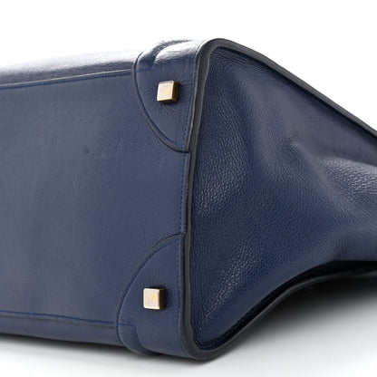 Celine Drummed Calfskin Mini Luggage Ink 9 of 15