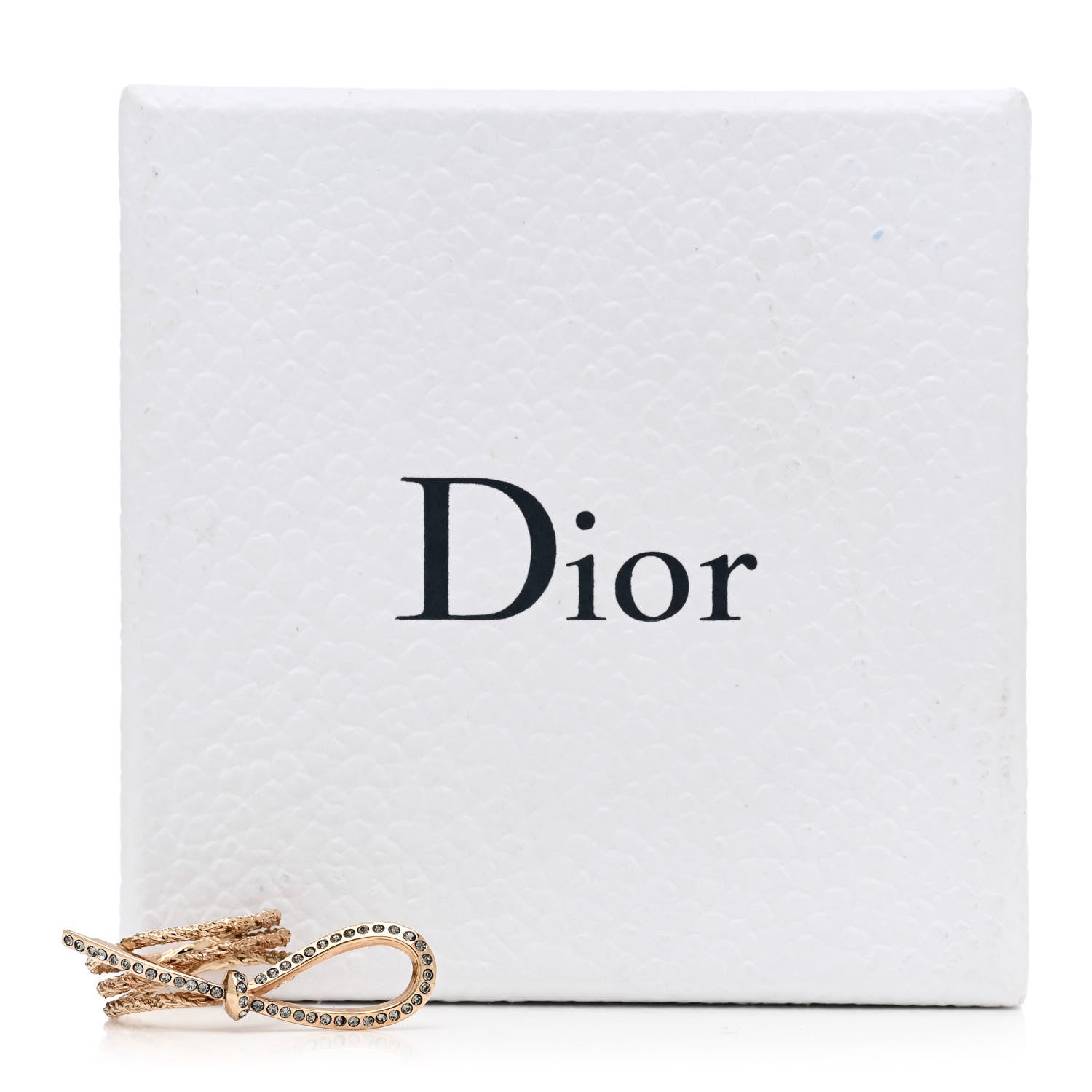 Christian Dior Crystal Bow Ring M Gold 5 of 5
