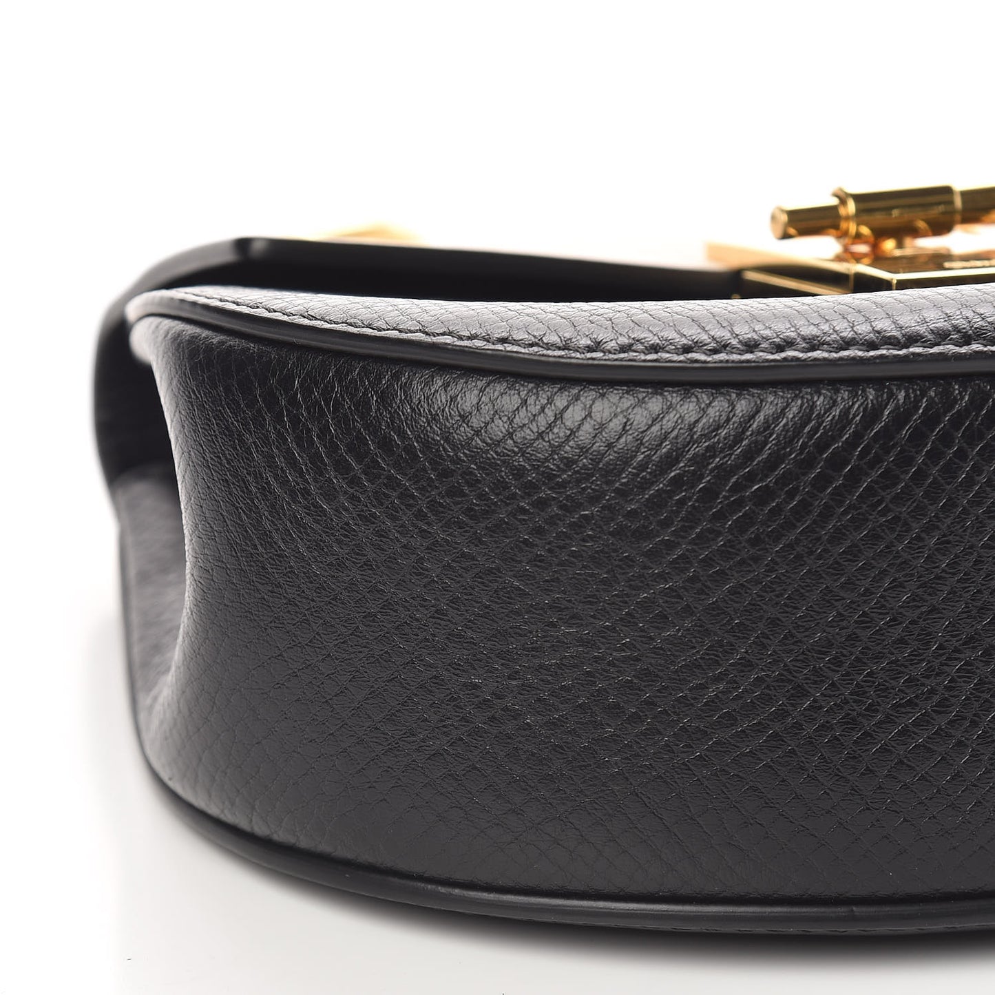 Grained Calfskin Lambskin Mini Bi-Color Drew Shoulder Bag Black Powder Beige