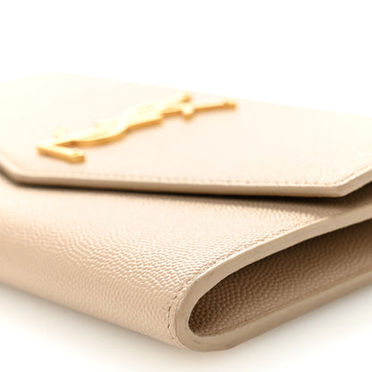 Saint Laurent Grain De Poudre Monogram Uptown Chain Wallet Dark Beige 9 of 10