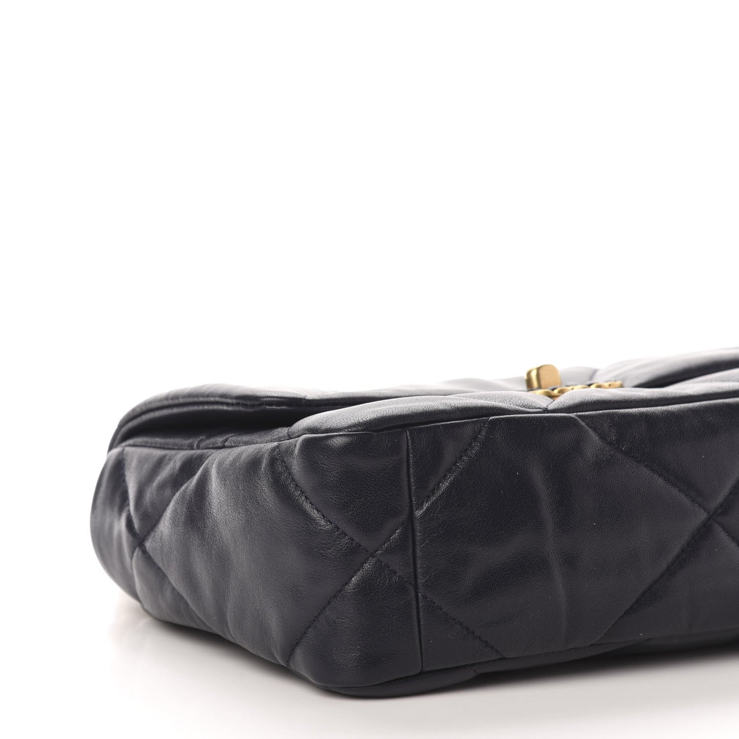Goatskin Quilted Medium Chanel 19 Flap Navy Blue