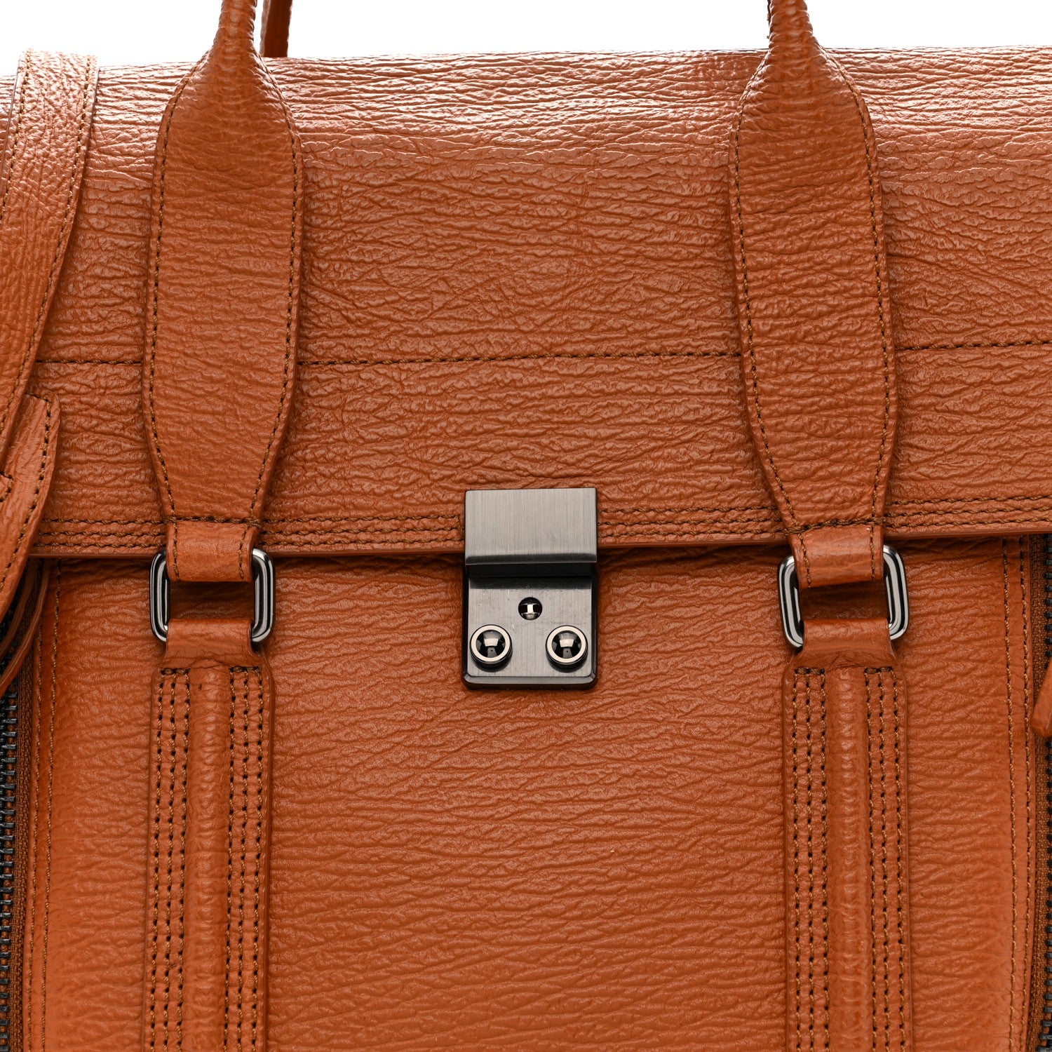 3.1 Phillip Lim Textured Calfskin Large Pashli Satchel Amber 8 of 11