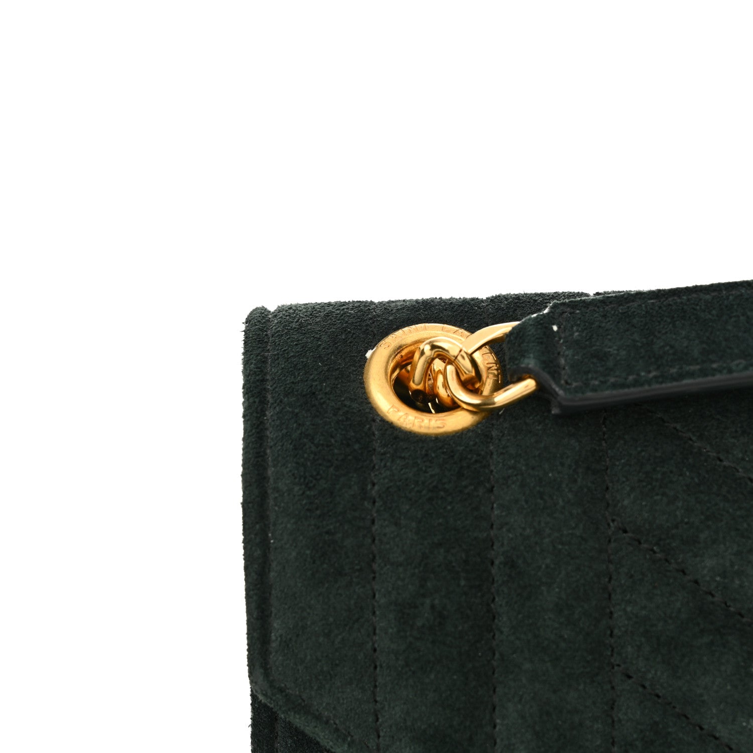 Saint Laurent Suede Mixed Matelasse Triquilt Medium Monogram Satchel Algae 13 of 13