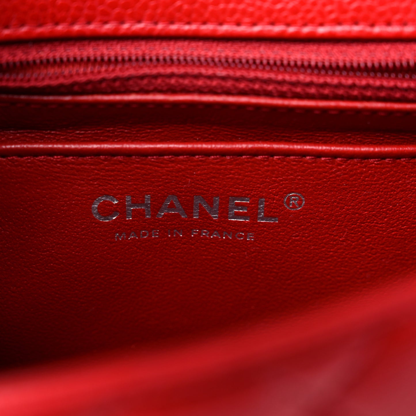 Caviar Quilted Mini Square Flap Red