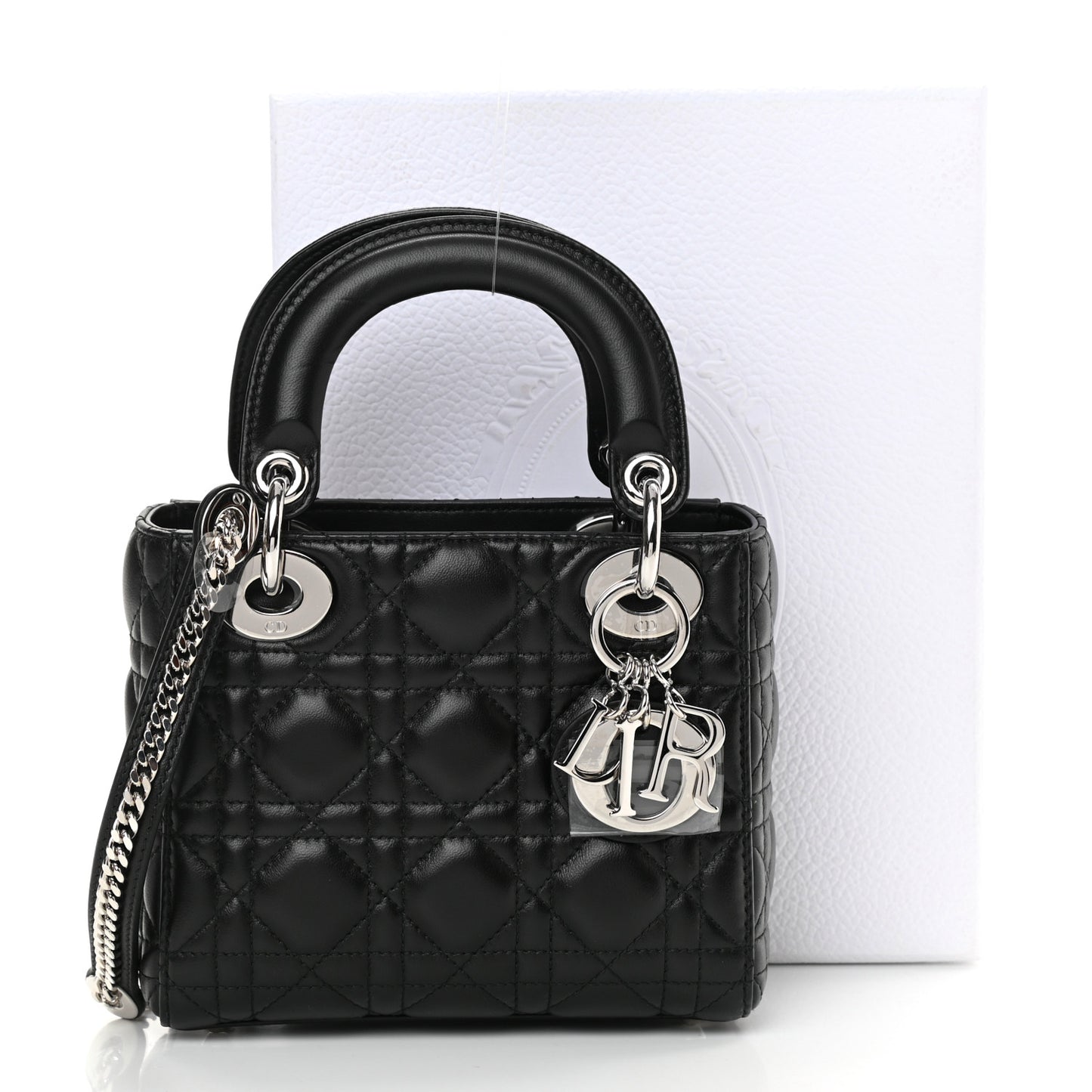 Lambskin Cannage Mini Lady Dior Black