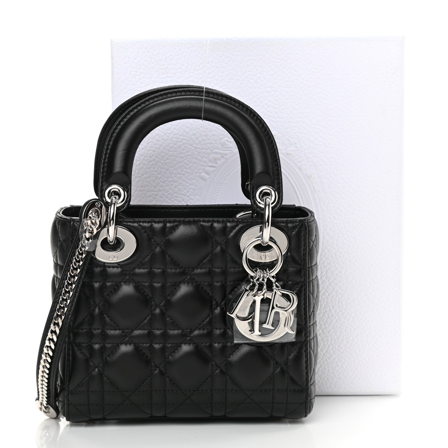 Christian Dior Lambskin Cannage Mini Lady Dior Black 15 of 15