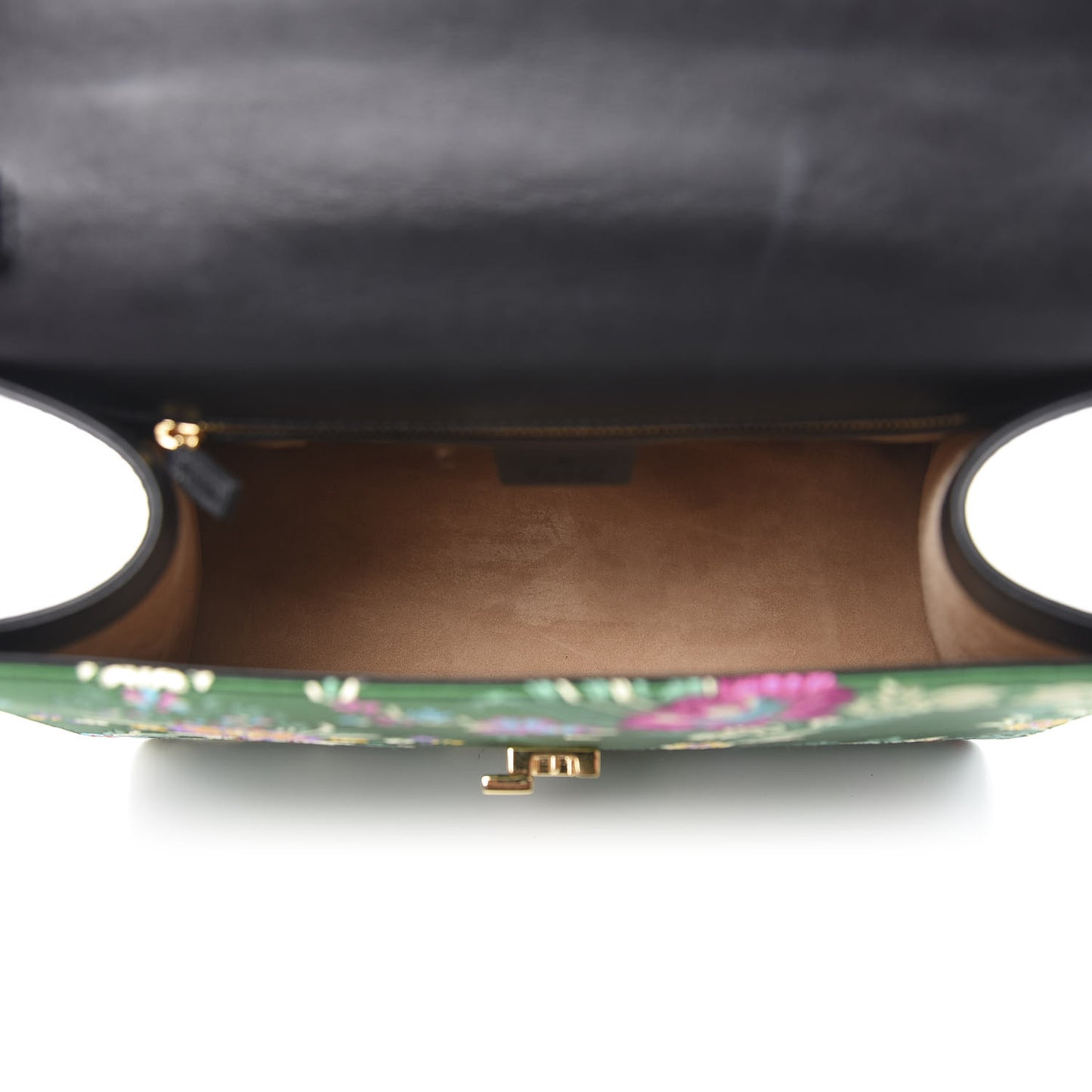Jacquard Floral Medium Sylvie Top Handle Bag Green Multicolor Black