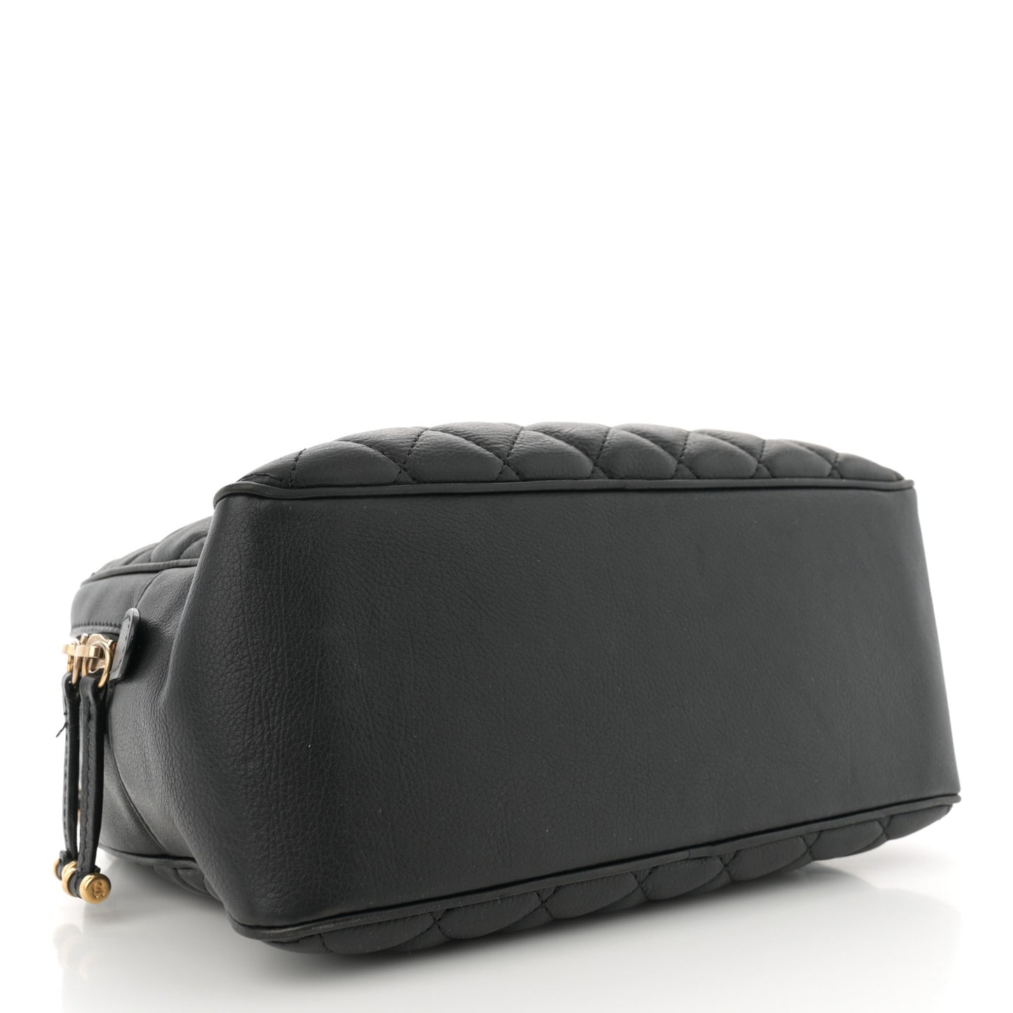 Calfskin Quilted CC Medium Vanity Case Black