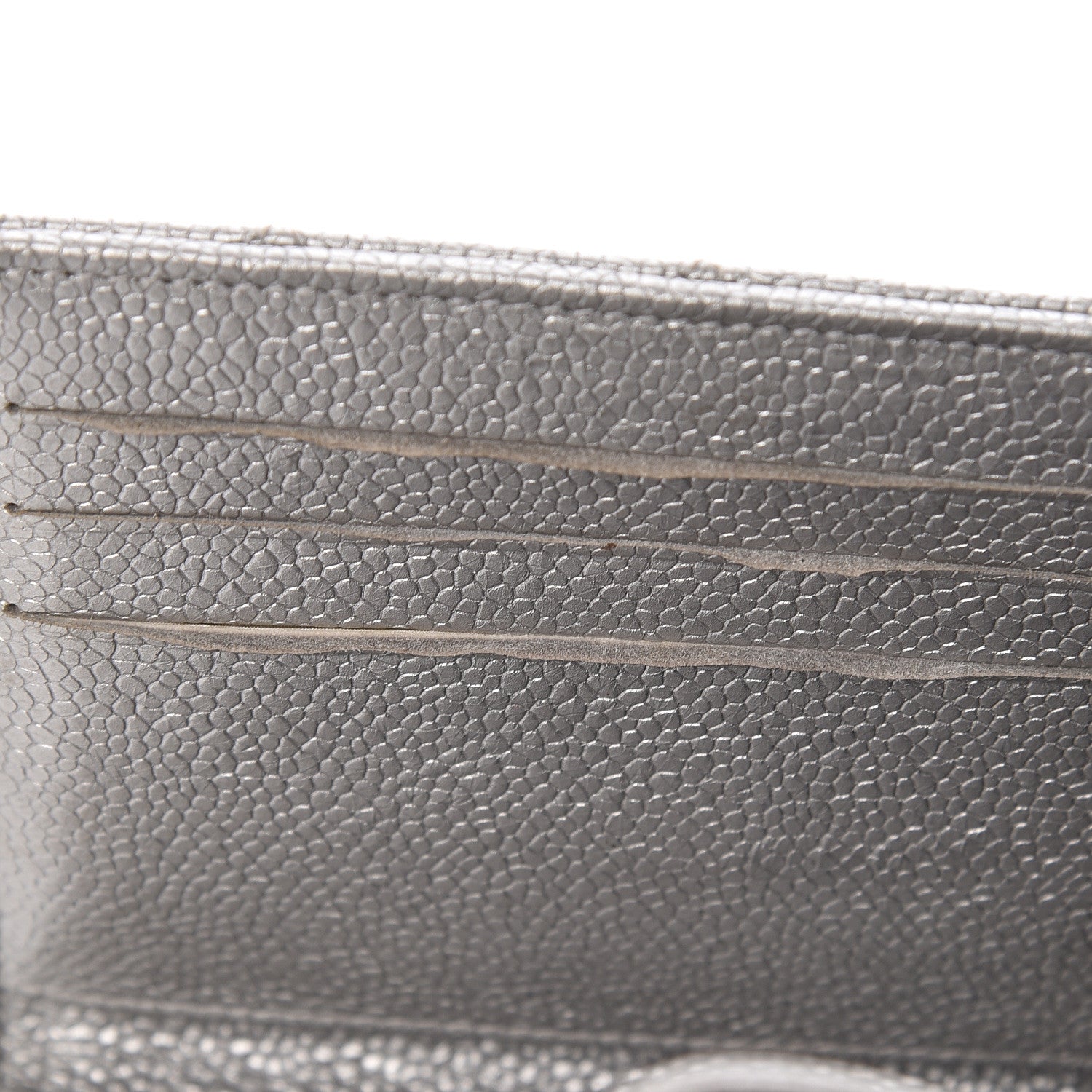 Chanel Metallic Caviar Quilted Compact Flap Wallet Silver 12 of 14