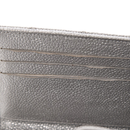 Chanel Metallic Caviar Quilted Compact Flap Wallet Silver 12 of 14