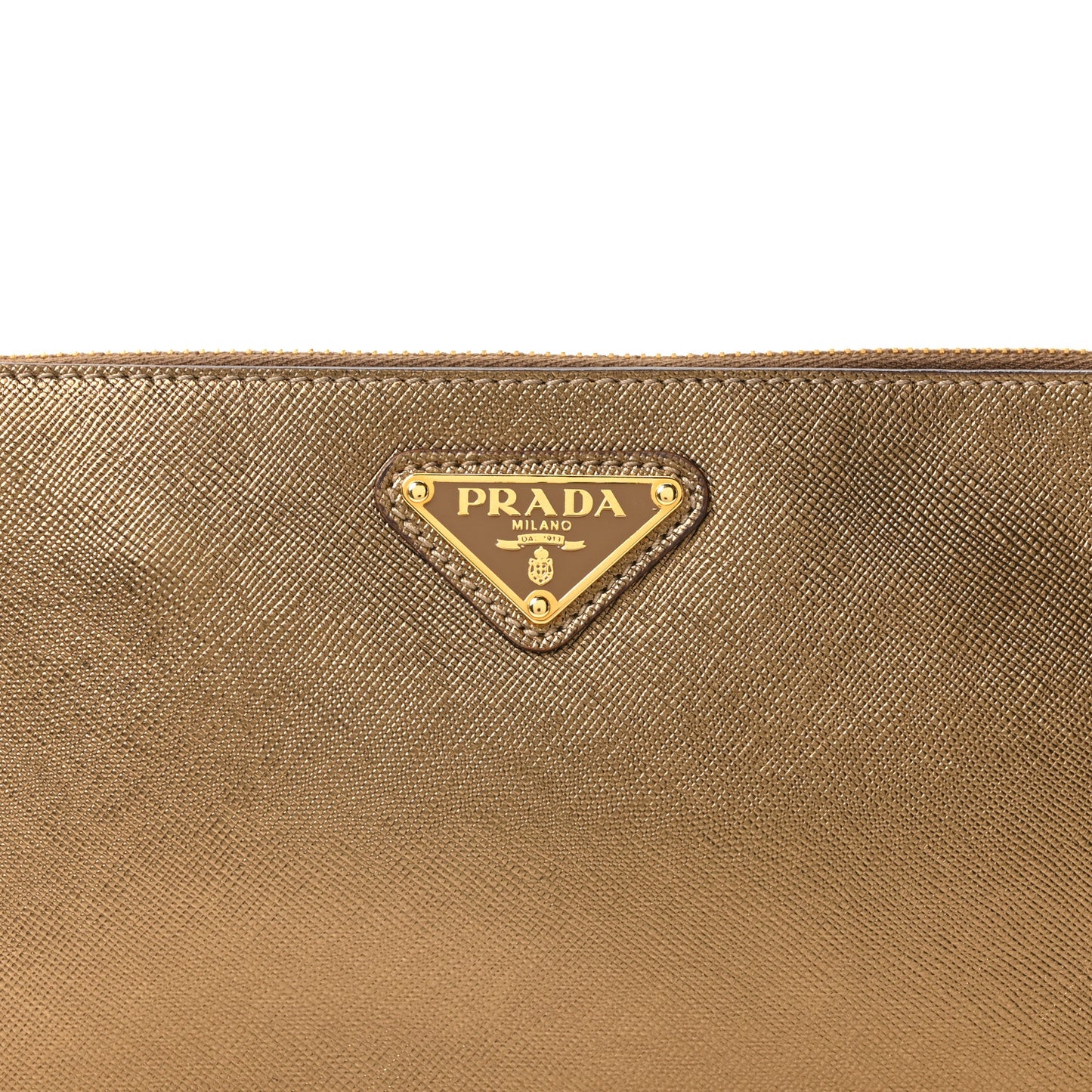 Metallic Saffiano Pochette Bronzo