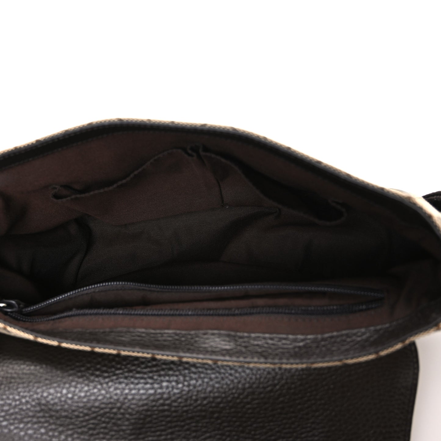 Monogram Flap Messenger Bag Beige Dark Brown