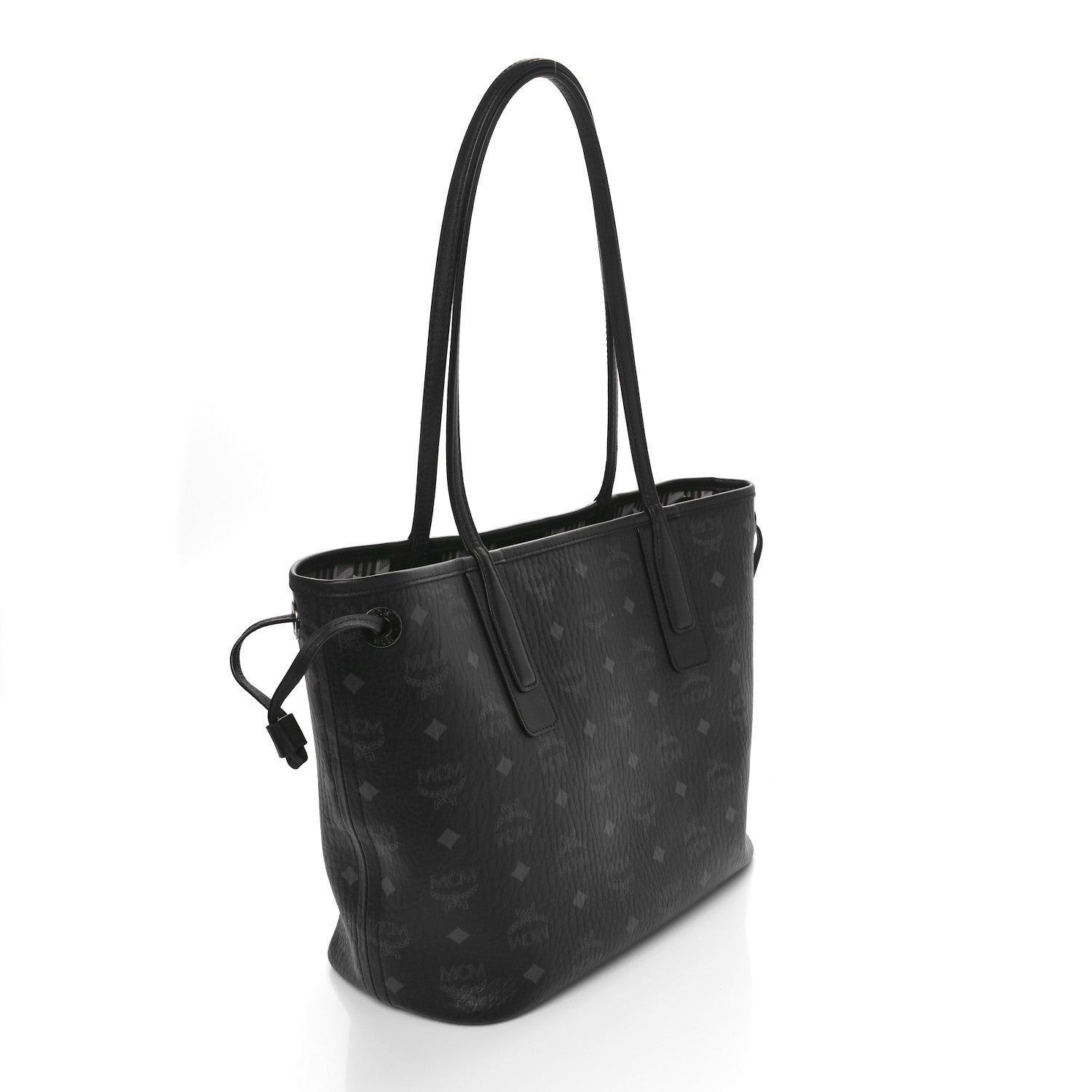 MCM Visetos Small Liz Reversible Shopper Tote Black 5 of 16
