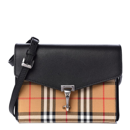 Burberry Derby Calfskin Vintage Check Small Macken Crossbody Bag Black 1 of 8
