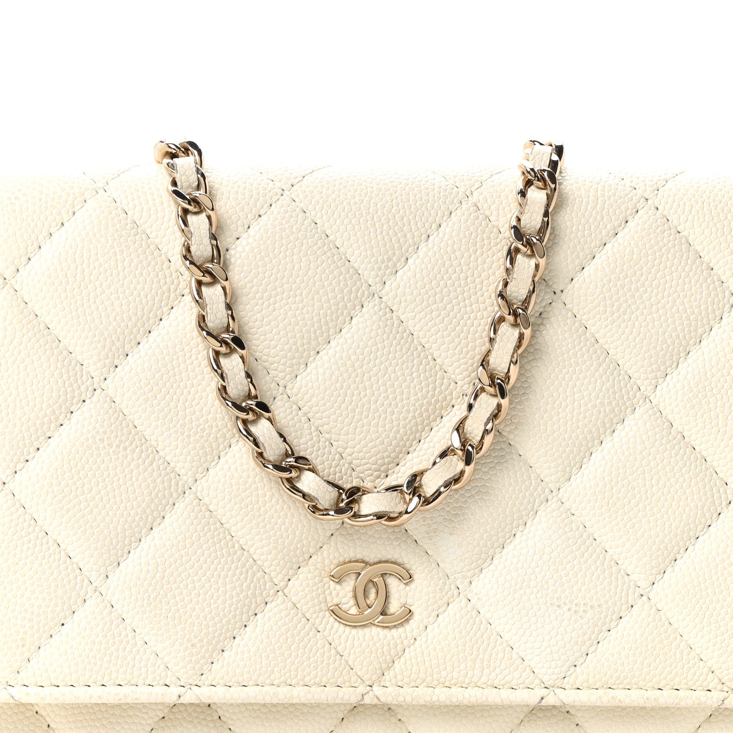 Chanel Caviar Quilted Wallet On Chain WOC White 7 of 10