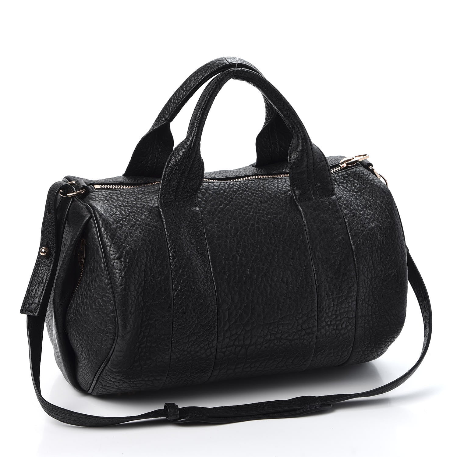 Alexander Wang Pebbled Lambskin Rocco Black Rose Gold Hardware 2 of 9