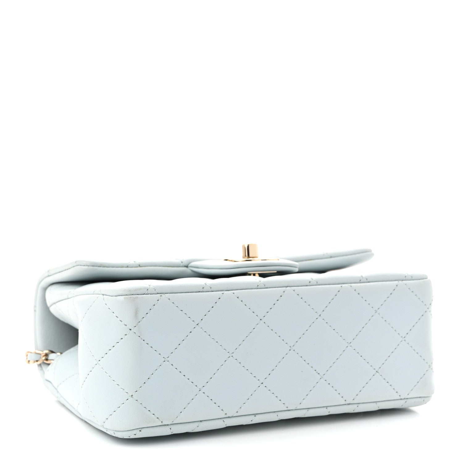 Chanel Lambskin Quilted Mini Top Handle Rectangular Flap Light Blue 4 of 10