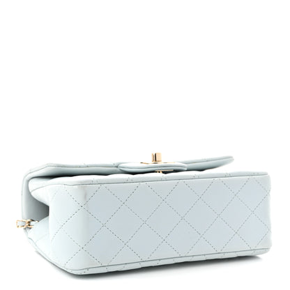 Chanel Lambskin Quilted Mini Top Handle Rectangular Flap Light Blue 4 of 10