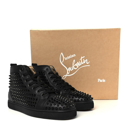 Christian Louboutin Calfskin Mens Louis Spikes Flat Sneakers 42.5 Black 10 of 10