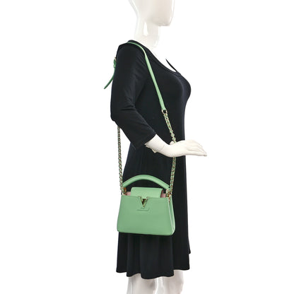 Louis Vuitton Taurillon Mini Capucines Vert Pomme 2 of 8