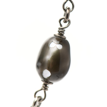 Chanel Pearl CC Crystal Bow Long Necklace Silver 6 of 6