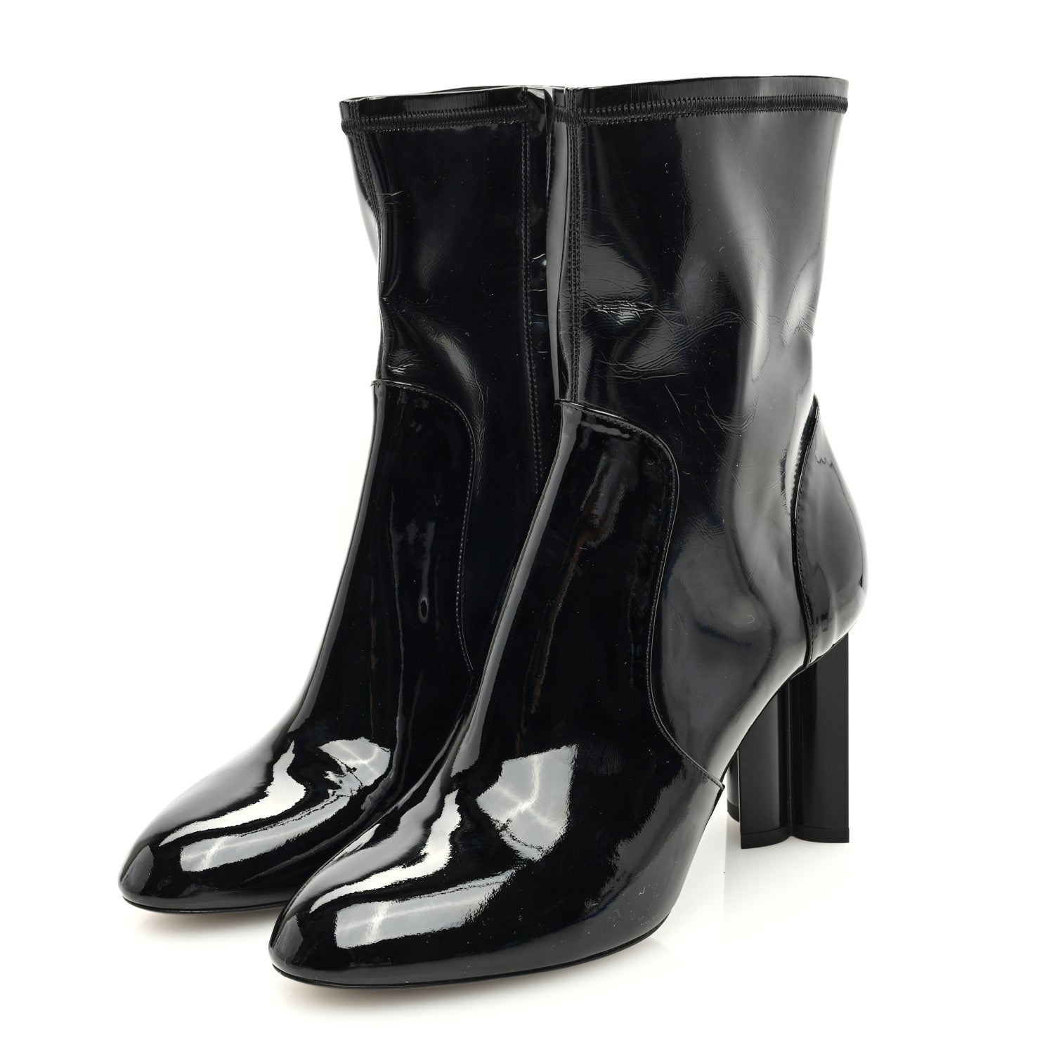 Louis Vuitton Patent Silhouette Ankle Boots 39.5 Black 2 of 7