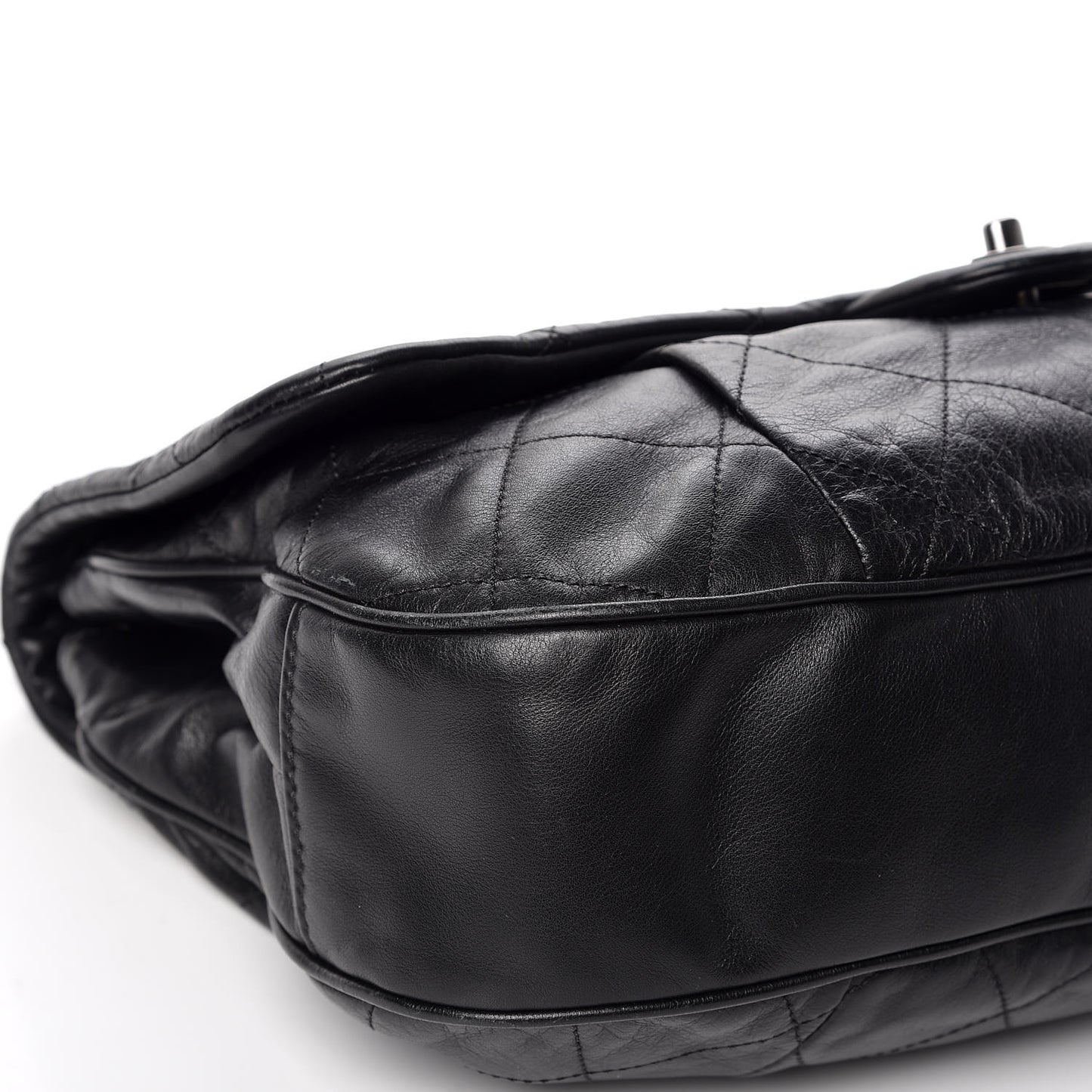 Calfskin Coco Pleats Flap Black