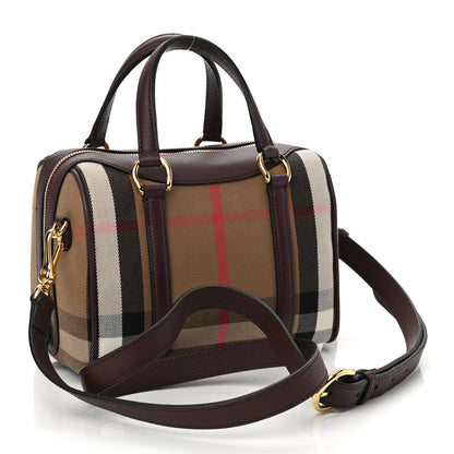Burberry House Check Derby Calfskin Small Alchester Bowling Bag Mahogany Red 3 of 9
