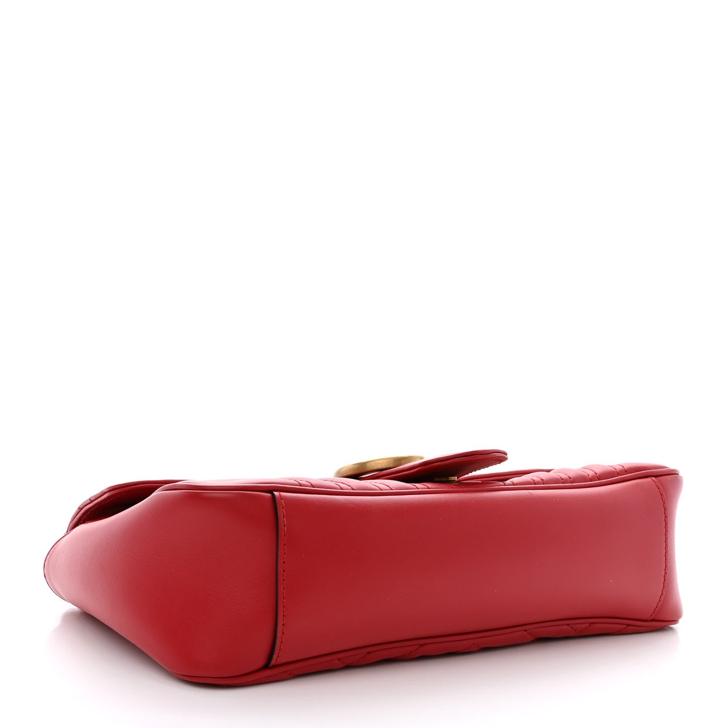 Gucci Calfskin Matelasse Small GG Marmont Shoulder Bag Hibiscus Red 4 of 11