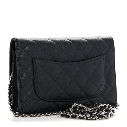 Chanel Caviar Quilted Wallet on Chain WOC Navy Blue 3 of 13