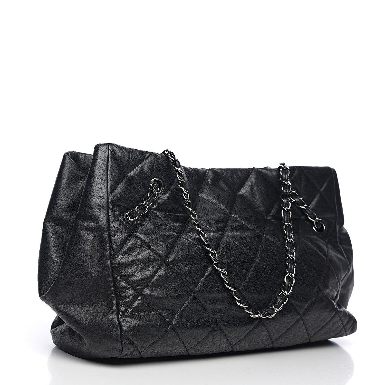 Chanel Soft Caviar Quilted Large Cells Tote Black 2 of 9