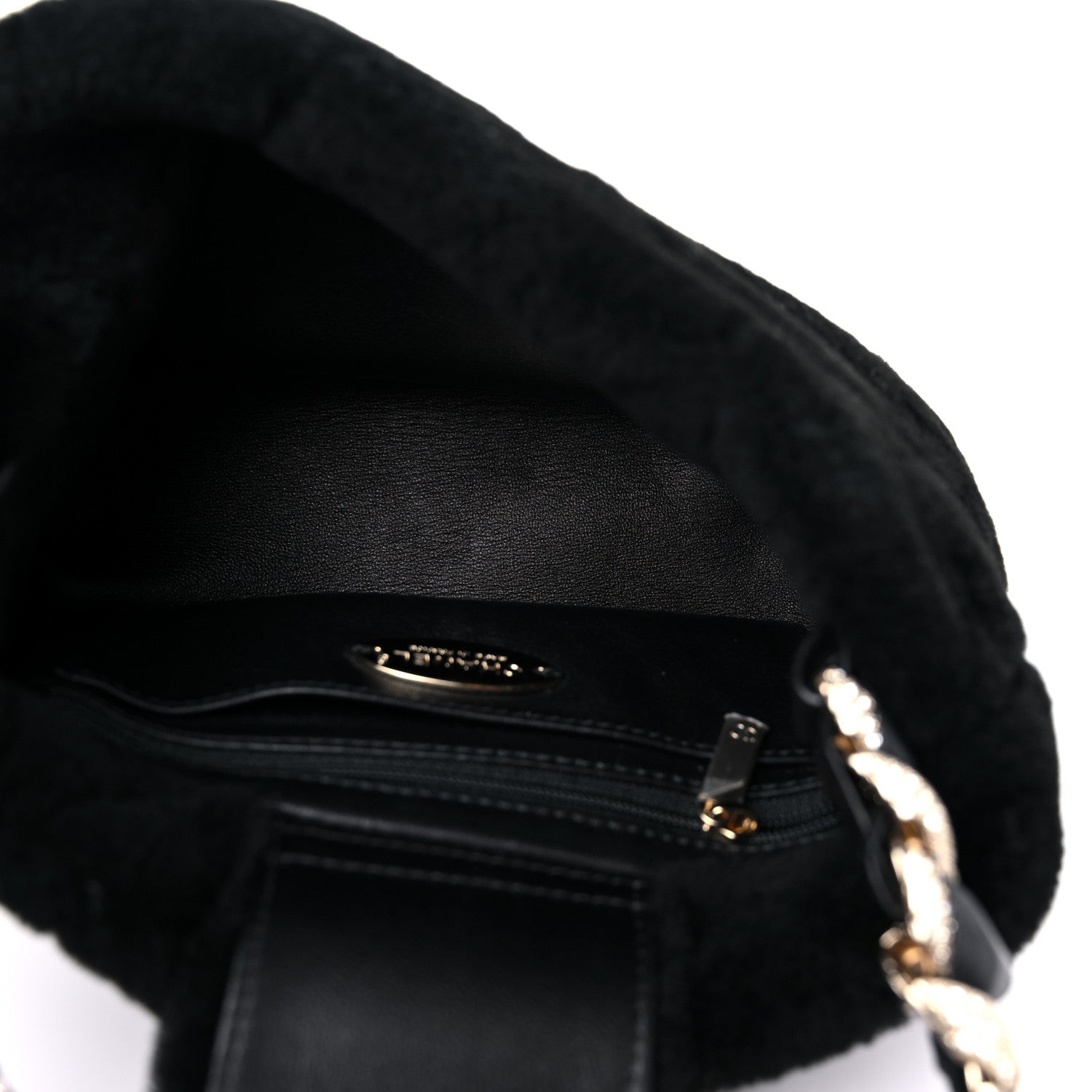 Chanel Shearling Lambskin Crystal Strass Flap Black 5 of 8