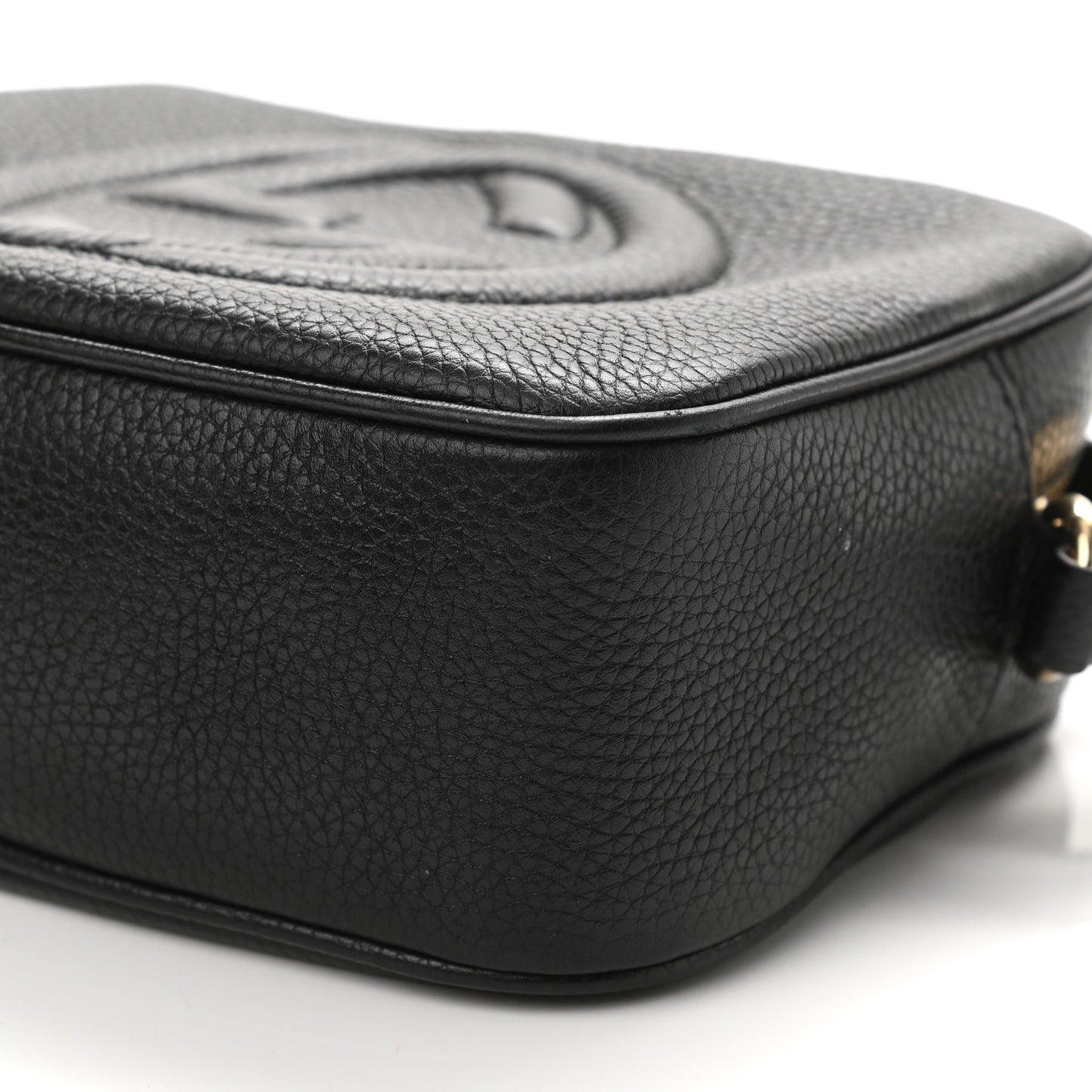 Pebbled Calfskin Small Soho Disco Bag Black