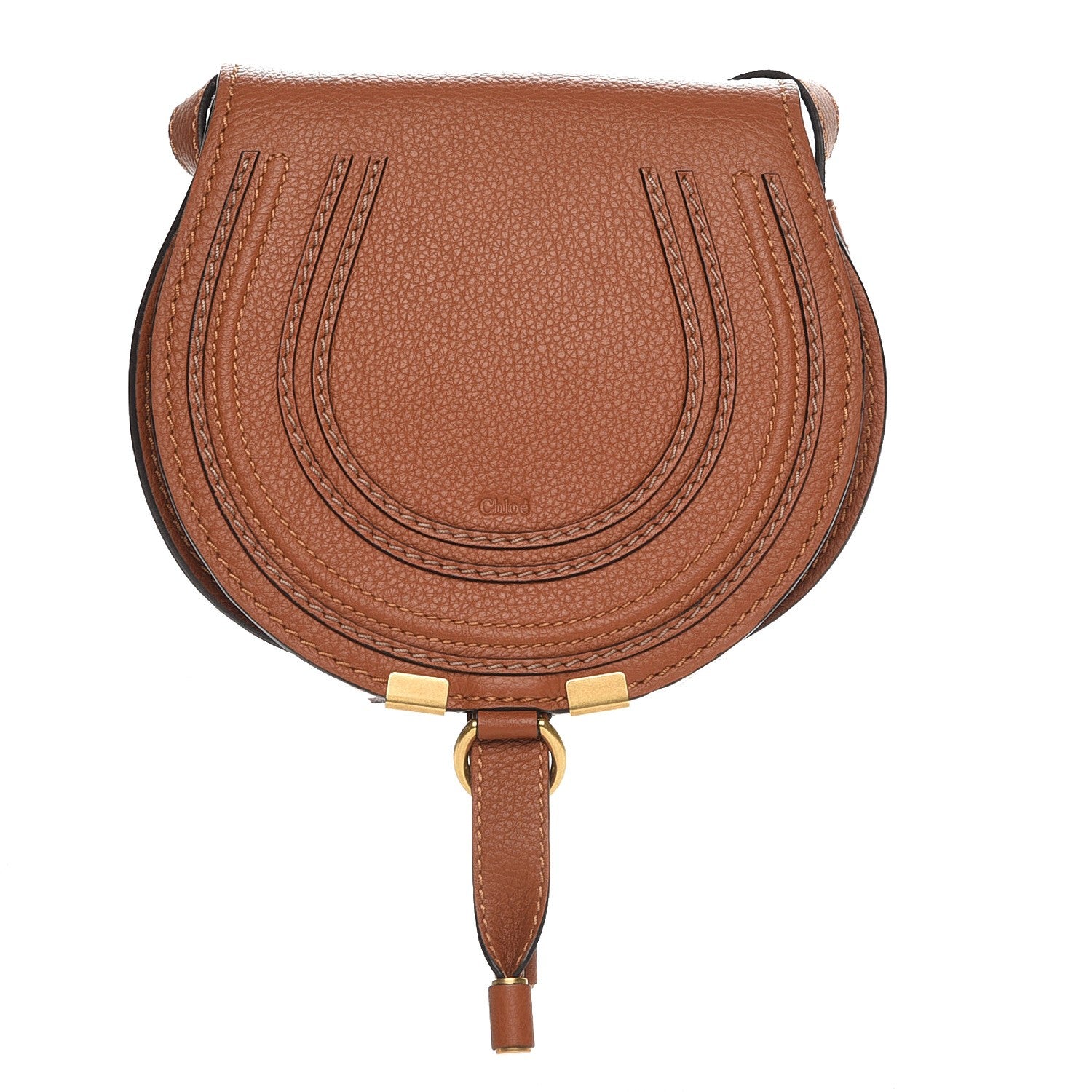 Chloe Calfskin Mini Marcie Round Crossbody Bag Tan 1 of 7