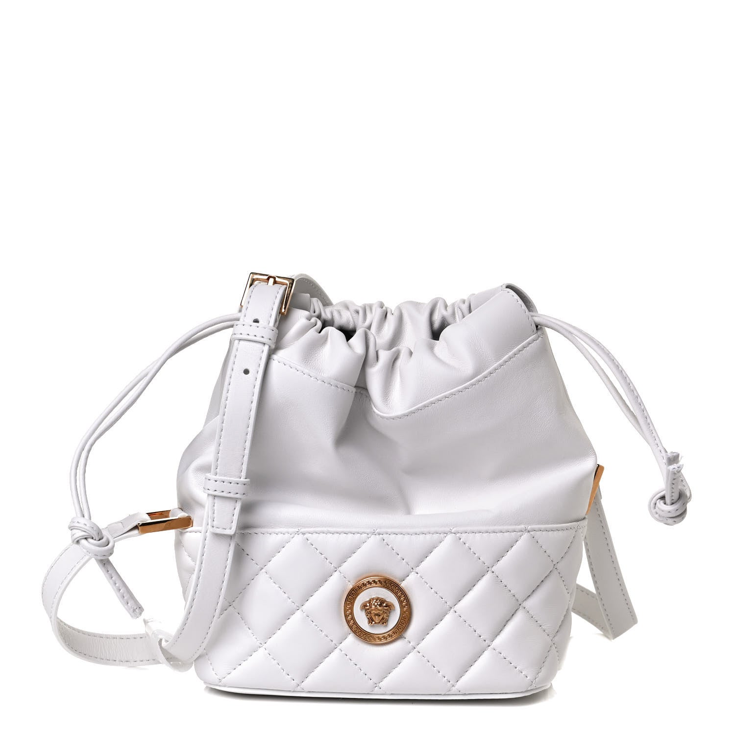 Versace Nappa Quilted Medusa Bucket Bag White 1 of 11