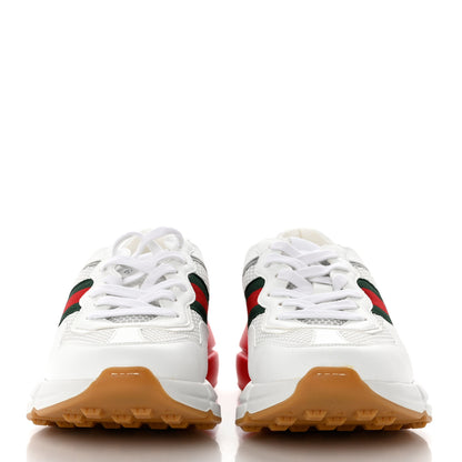 Gucci Lavaredo Eco Fabric Mesh Web Womens Rhyton Reflective Sneakers 39.5 Great White Green Red Silver 2 of 8