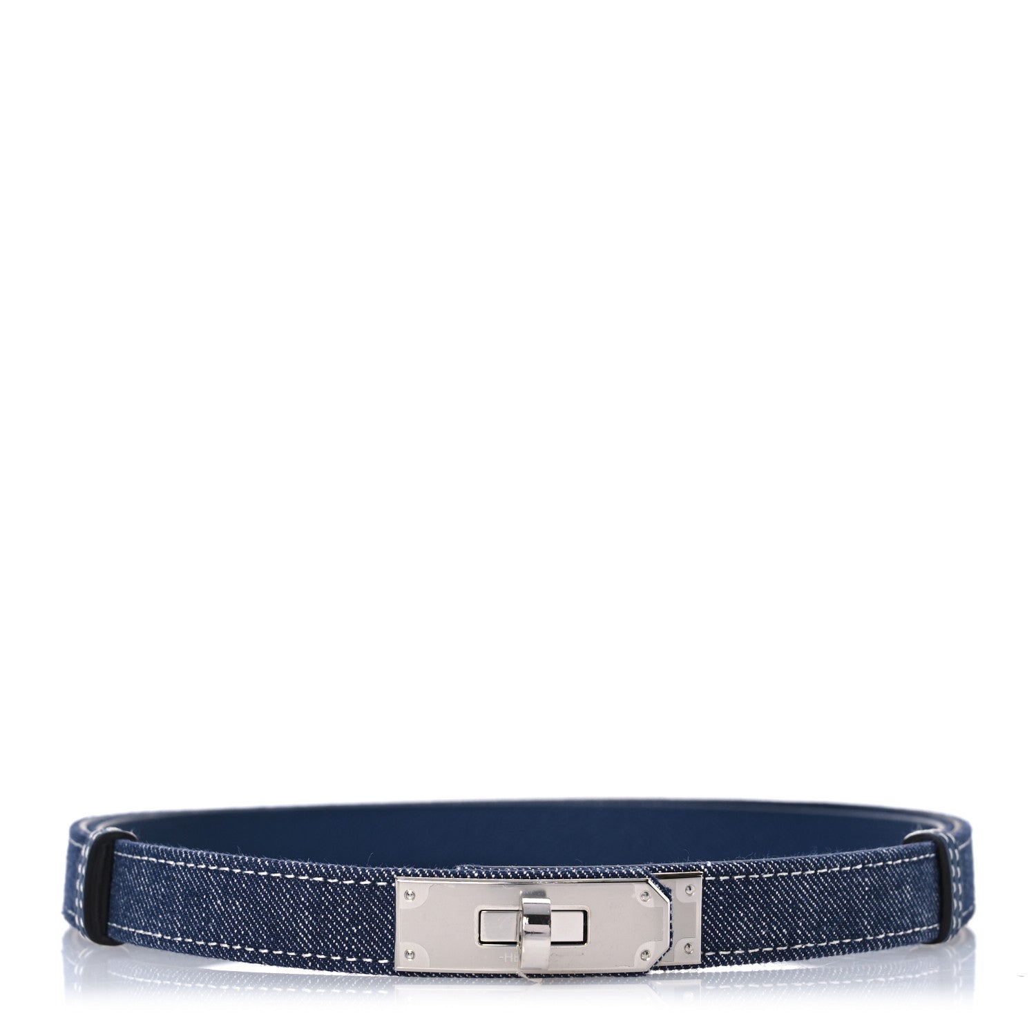 Hermes Denim Epsom Kelly Belt 18 Bleu Indigo White Bleu Navy 1 of 5