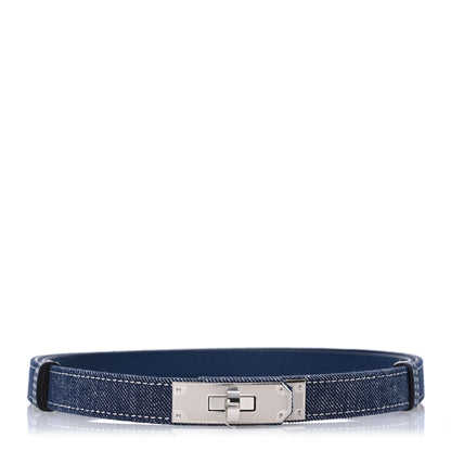 Hermes Denim Epsom Kelly Belt 18 Bleu Indigo White Bleu Navy 1 of 5