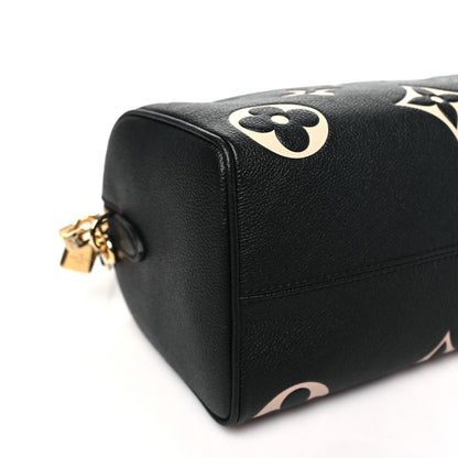 Louis Vuitton Empreinte Monogram Giant Speedy Bandouliere 25 Black Beige 8 of 9