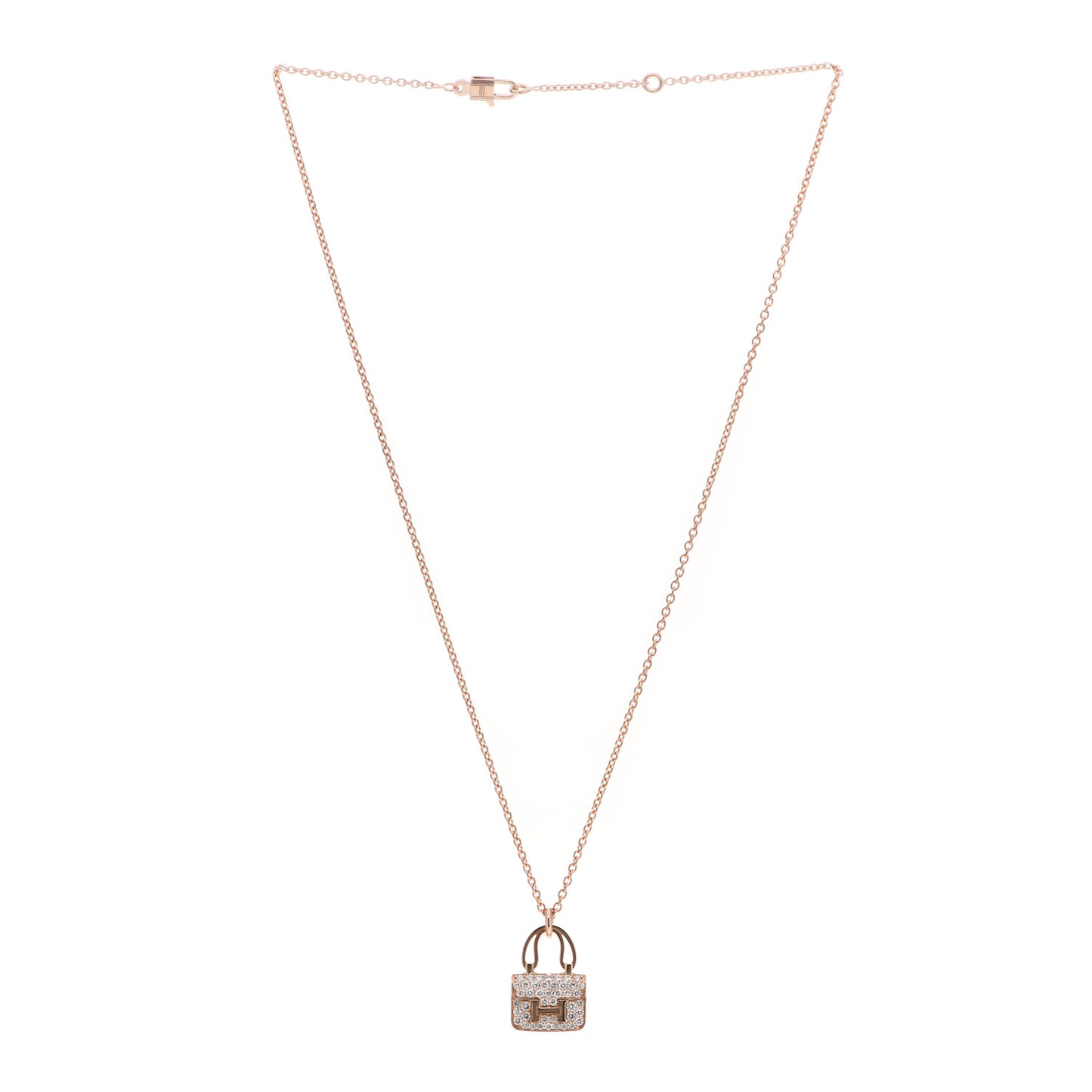 18K Rose Gold Diamond Constance Amulettes Pendant Necklace