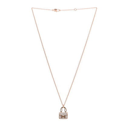 Hermes 18K Rose Gold Diamond Constance Amulettes Pendant Necklace 3 of 5